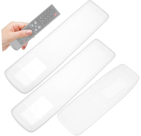 MUELODSIC 3 Piezas Protector Transparente para Mandos Distancia de Televisión y Aire Acondicionado de Fundas de Silicona Antipolvo Elástica Compatible con Mandos