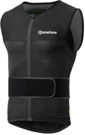Qunature Ski Back Protector Vest with Detachable Impact Pads, Protective Gear for Skateboarding, Snowboarding, Skating, Cycling