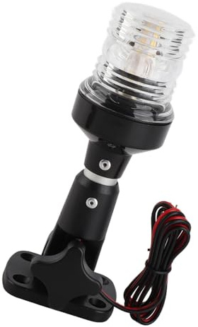 Tomantery Lampe D'ancre de Bateau, Lampe Marine Robuste et Stable pour Yachts, Navires IP66 étanche 6 Pouces avec Rallonge de 5m
