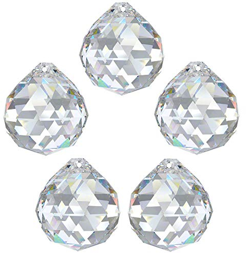 5X Regenbogenkristall Kugel Ø 40mm Crystal 30% PbO ~ Kronleuchter Lüster Feng Shui