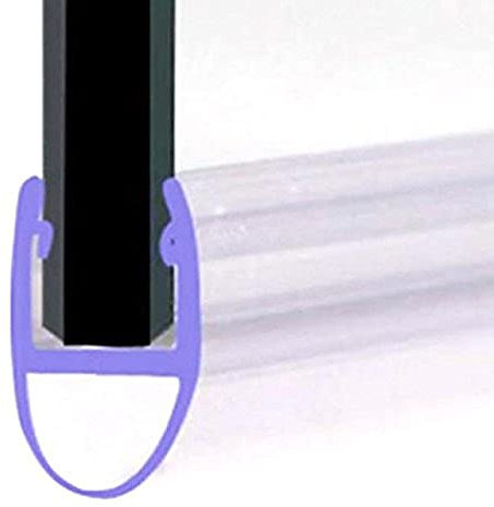 VeeBath SEAL002-P Essentials B Type Shower Screen Door Seal-8-10mm Glass Up to 7mm Gap, Clear