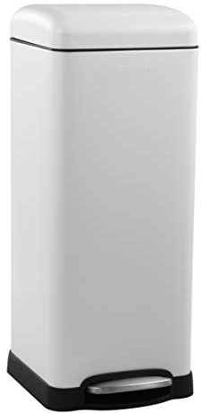 happimess HPM1007A Betty Poubelle rétro à pédale Fermeture en douceur pour Maison, Bureau, Cuisine, 30 litres, Blanc