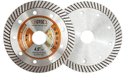 BGTEC Diamant kakelblad 2 st 115 mm supertunn turbo kant betong porslin sågblad med 22,23 mm berså för skärning av porslin kakel keramisk granit marmor hårt material skärskiva