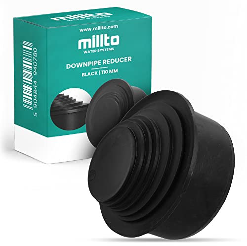 Millto™ Reduzierstück Reduzierverbinder Ø 110 mm DN 100 Schwarz Mehrstufig Ø 63-100 mm Reduzierstück Adapter Fallrohrfilter | Reduktion Rohrreduzierung Übergang Rinnenfallrohr Minderer