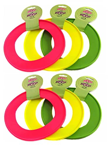 6 PACK HAPPYPET HOOP LA HOOP DOG PUPPY SMALL 15CM FRISBEE THROW TOY RUBBER RING