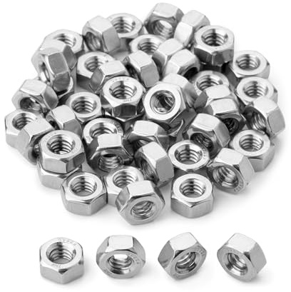 Bates Stainless Steel Hex Nut, 1/4-20, 50 Pack