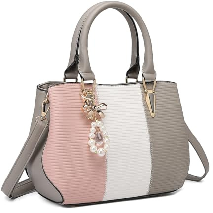 Miss Lulu Sac à Main Femme Multicolore 3 Couleurs - Sac Fourre-Tout Élégant pour Travail, Shopping et Voyage