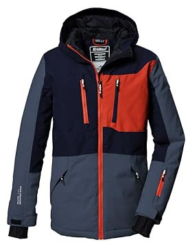 killtec Jungen Skijacke/Funktionsjacke mit Kapuze und Schneefang KSW 397 BYS SKI JCKT, dunkelnavy, 164, 42288-000