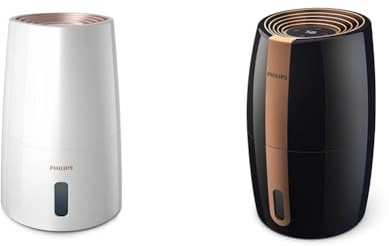 Philips Series 3000 Luftbefeuchter – für Räume bis 45 m² & Luftbefeuchter 2000 Serie HU2718/10 - Natürliche und hygienische Luftbefeuchtung durch nano-große Wassermoleküle, schwarz/kupfer