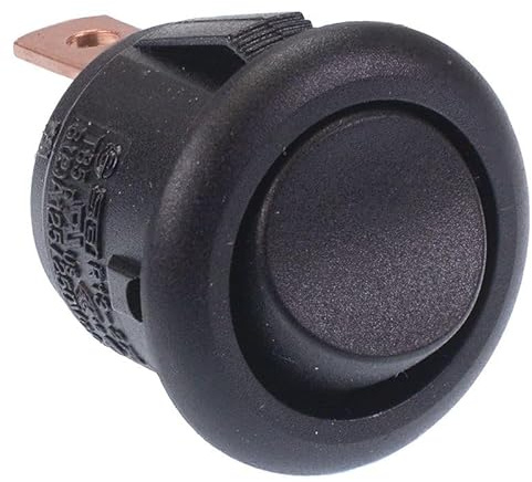 Mini interrupteur à bascule rond noir SPDT 12 A 15 mm SCI R13-270C