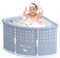 Makamsui Portable Foldable Ice Bath Tub for Adult, Fan-shaped Large Collapsible Tub, Freestanding Surround Collapsible Corner Tub, Effortless Folding Corner Bathtub for Home Gyms Outdoors Grey