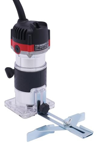 Fresadora de 6,35 mm (1/4 pulgadas), fresadora eléctrica, fresadora de cantos, fresadora de madera, 800 W para fresadora de madera, ranuras de madera, fabricación a mano