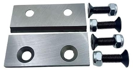 Jwn Lot de 2 lames tranchantes et 4 écrous M8 pour broyeur de bois