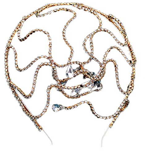 Greabuy Strass orm pannband orm huvudkedja kristall brud pannband bröllop medusaCrown huvudbonad medusapannband, Size Approx.diameter 11cm/5.11in, Strass