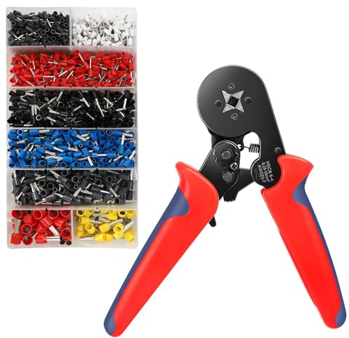 Lociban Set Di Pinze Crimpatrici, Capicorda Con Pinza, 1250 Pezzi, Pinza Per Capicorda 0,25 – 10 Mm², Impugnatura Ergonomica