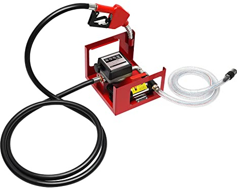 Bomba de Diesel Automática 45 L/min, Bomba de Gasóleo Eléctrica, Gasóleo Eléctrico para Transferencia 3600 rpm, Bombas de Combustible Autoaspirantes con Caudalímetro, para Coches, Camiones-Cisterna
