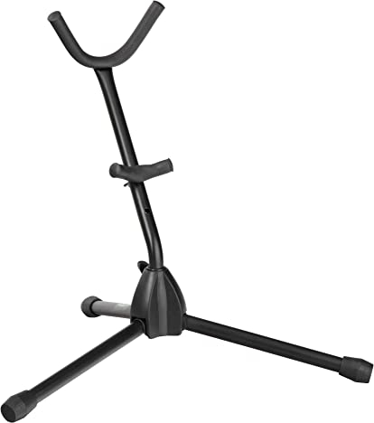 Classic Cantabile AS-2009 Alt-/Tenorsaxofonständer (Höhe 375mm, gepolsterte Auflage, Gummifüße, zusammenklappar, sicheren Stand)