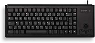 CHERRY G84-4400, Kompakte Tastatur mit Trackball, Pan-Nordisches Layout (QWERTY), Kabelgebunden (USB-Anschluss), 2 Maustasten, Mechanische ML Switches, Schwarz