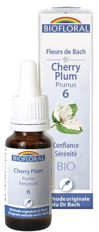 BIOFLORAL - 06 Cherry Plum, Prunus BIO DEMETER- Sérénité - Compte-gouttes 20 ML - Fleur de Bach Authentique