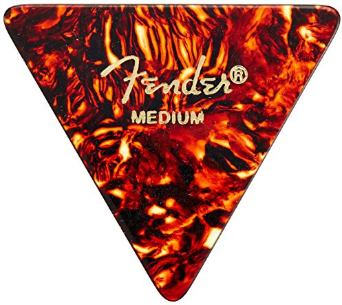 Fender Classic Celluloid Guitar Picks 355 Shape, Guitar Accessories, Tortoise Shell, Medium, 12-Pack
