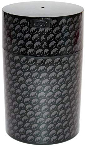 Coffeevac Tightpac America, Inc. airtight Container, Black with Beans
