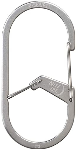 Nite IZE GS3-11-R6 G-Series Dual Chamber Carabiner, Size #3 1-Pack, Stainless Steel