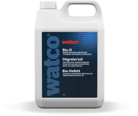 Watco Bio-D, Industrial Strength Floor Cleaner/Degreaser, a heavy duty biodegradable cleaner for floor preparation (5L)