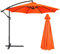 Flueyer Parasol déporté de terrasse de 2,7 m, 6 nervures, auvent de rechange imperméable pour jardin, pelouse, terrasse, jardin et piscine (auvent uniquement), orange