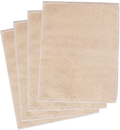 XYWHPGV 4 Chiffons de Nettoyage Chiffons en Microfibre, 9 'x 7.1' lavables en Machine très absorbants pour Cuisine Anti-Rayures tampons à récurer torchons Beige(5ce63 10ec4 64209 4920e 45a26 77a51