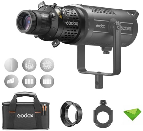 Godox BLP LED Bowens Mount Projection Attachment, Spotlight Kit, 360° Rotatable, 85mm Lens Included, EF Lens Mount for LED Video Light for Godox SL60W, SL150, LA150, LA200, SZ150, SZ200,M200D, etc