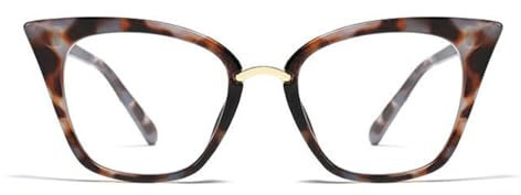 montature cat-eye occhiali da lettura donna, moda occhiali anti luce blu, Anti Luce Blu Lenti Antiriflesso per studio lavoro (Leopardo, 0, x)