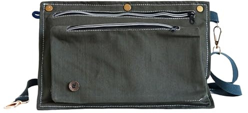 Delantal de trabajo para adultos | Delantal de cocina de doble uso ajustable para hombres con bolsillo grande | Delantales para mujer, técnico, amantes del bricolaje, carpinteros, verde, Se référer au