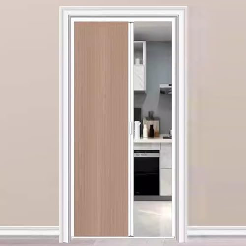 Porte Accordéon Interieur Porte Accordéon Intérieure pour Porte de Placard, Stores Coulissants Escamotables avec Cadre en Aluminium, Rideau de Porte Pliant Magnétique pour Salle de Bain et Chambre à C