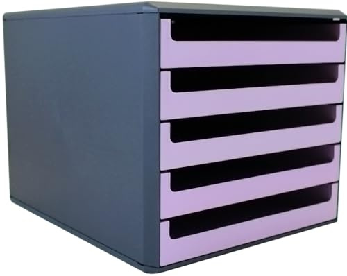 Schubladenbox, Gehäuse Anthrazit, Recycling Blauer Engel, Lavendel