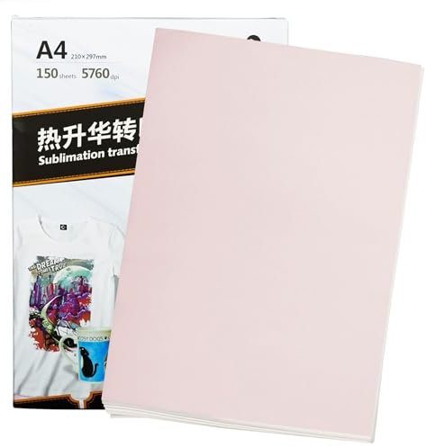 Sublimationspapier, A4, 210 x 297 mm, 150 Blatt, schnell trocknend und wischfest, für Tintenstrahldrucker mit Sublimationstinte