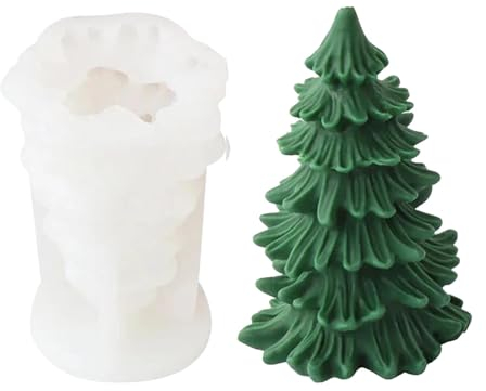 Moule en silicone pour bougies d'arbre de Noël pour travaux manuels, moule en silicone réutilisable en forme de sapin de Noël pour travaux manuels en cire, grand Noël