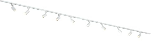 Focus III - Iluminación de riel de 1 fase - GU10 – 600cm – Forma i - 10 focos - Sistema de riel - Blanco