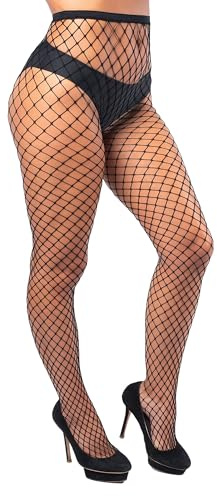 Malustar Women's Plus Size Fishnet Tights Soft and Stretchy Classic Style