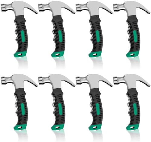 8-pack 355 ml liten hammaruppsättning, mini klo hammare knubbig hammare små hantverkshammare campinghammare med mjukt gummi för bild hängande hantverk tält hushållsprojekt