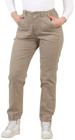 EX M&S Womens Cotton Blend Slim Fit Ankle Grazer Marks and Spencer Self Cuffed Elasticated Wasit Chino Trousers Pants All Waist Leg Sizes UK 6-24