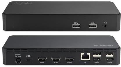 Kensington SD4760P 11-in-1 USB-C Docking Station Triple Monitor DisplayLink Docking Station, 3xHDMI, 100W Charging for Laptop, 6xUSB A, Ethernet, Audio, for Mac and Windows Driver Require K33622NA