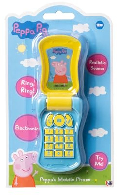 Peppa Pig Flip Phone Toy with Lights & Sounds – Electronic Pretend Play Mobile Phone for Toddlers Aged 18 Months+ – Officially Licensed Peppa Pig Toy