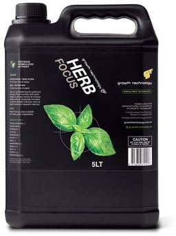 Growth Technology GT Herb Focus – Liquid Plant Food for Basil, Parsley, Coriander, Thyme, Dill, Oregano, Rosemary – Ideal for Culinary Herbs in Gardens, Containers & Hydroponics – 5 liters