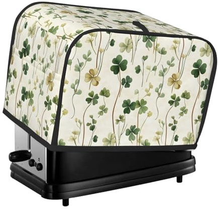 Cubierta para tostadora con estampado verde hierba vintage, 2 rebanadas, fundas para horno tostador con bolsillos para cocina, cubierta de electrodomésticos pequeños y protección de huellas dactilares