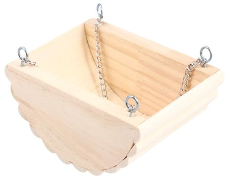 ibasenice Nid Suspendu en Bois Balançoire pour Hamster et Perroquet Chaîne, Maison Suspendue Compacte, Habitat Confortable pour Petits Animaux, Usage Intérieur et Extérieur