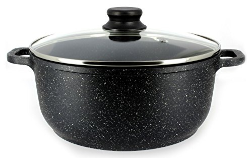 Cflagrant® PETIT Faitout Façon Pierre avec Couvercle Tous Feux Dont Induction Sans PFOA Cuisson Sans Matière Grasse Revêtement en Greblon C3 de Technologie Allemande (20cm)