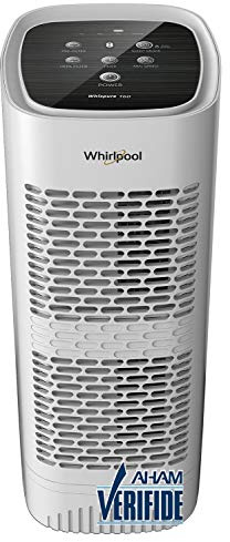 Whirlpool, WPT60P Whispure True Hepa Air Purifier, Activated Carbon Advanced Anti-Bacteria, Ideal for Allergies, Odors, Pet Dander, Mold, Smoke, Wildfire, and Germs, Medium, White