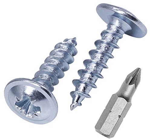 (150 Stück) verzinkter Stahl 4,0 x 16 mm Holzschrauben, Metallschrauben, modifizierter Halsspannkopf, selbstschneidend (150, 4,0 x 16 mm)