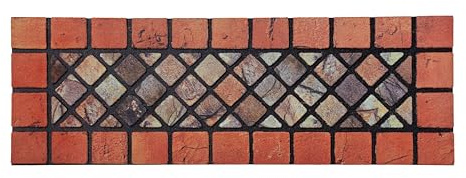 Nicoman Elegante tapete de Barrera para Azulejos ecológicos, raspado y Antideslizante para Puerta Interior/Exterior, Estrecho (75 x 25 cm), Borde Rojo