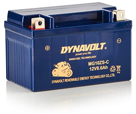 Batteria moto Dynavolt NANO-GEL MG10ZS-C 12V 8.6Ah 255A, sostituisce YTZ10S, dimensioni: 150x86x94mm, batteria moto in gel esente da manutenzione e a tenuta stagna